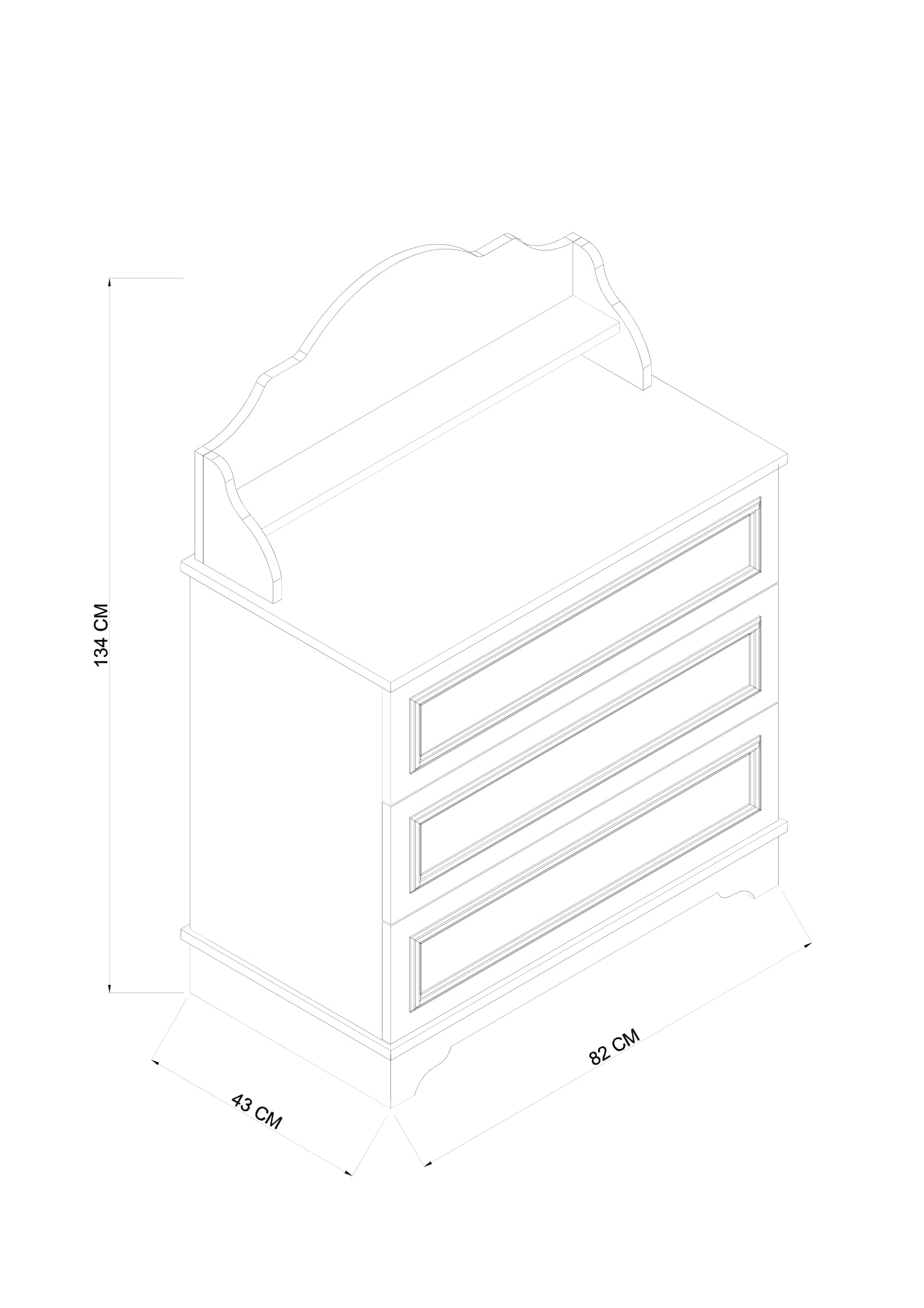 Piyano Mobilya Ayla Chiffonier