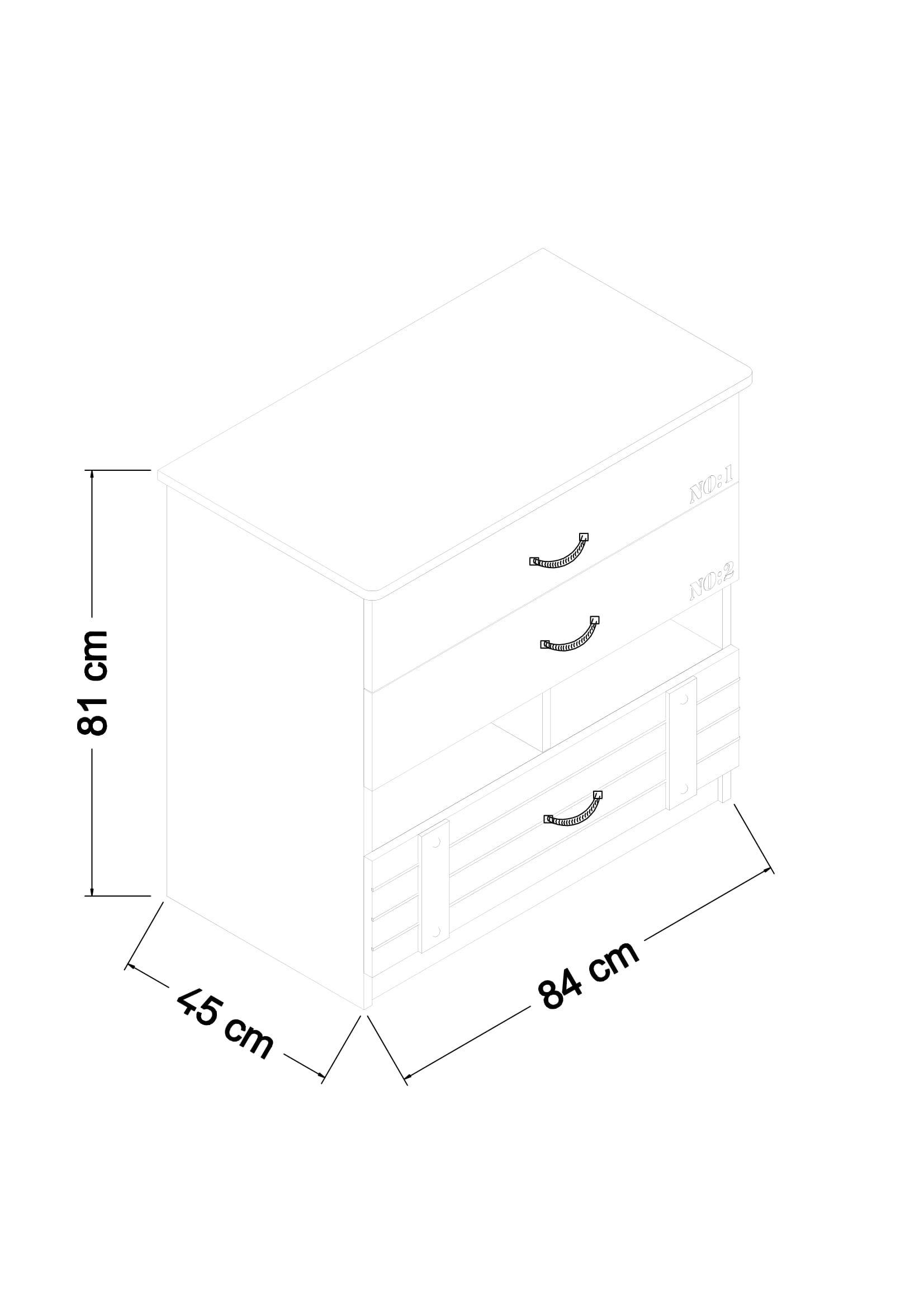 Piyano Mobilya Solider Chiffonier