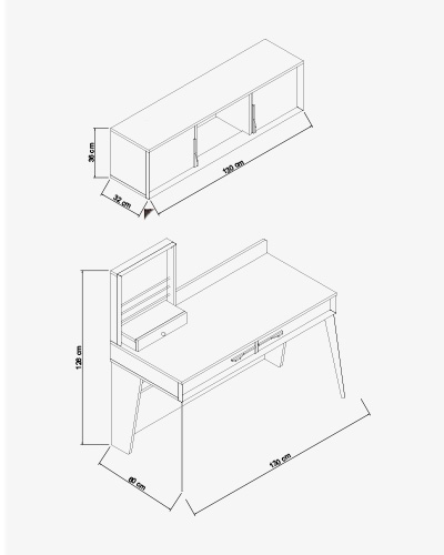 Piyano Mobilya Toledo Study Desk