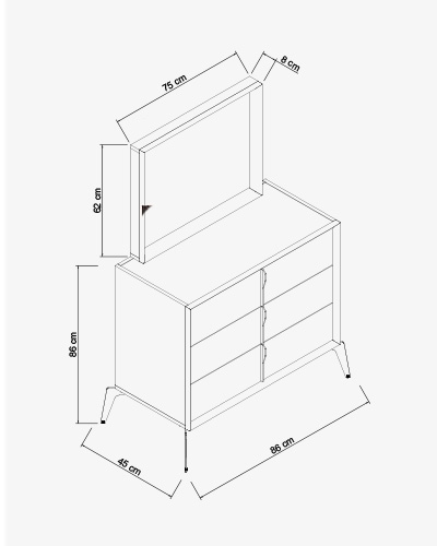 Piyano Mobilya Toledo Chiffonier