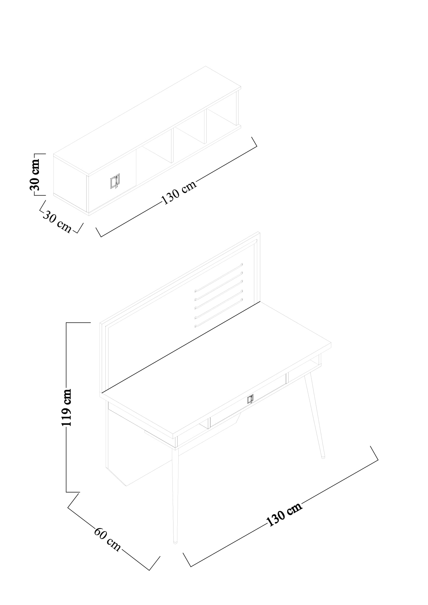 Piyano Mobilya Cannes Study Desk