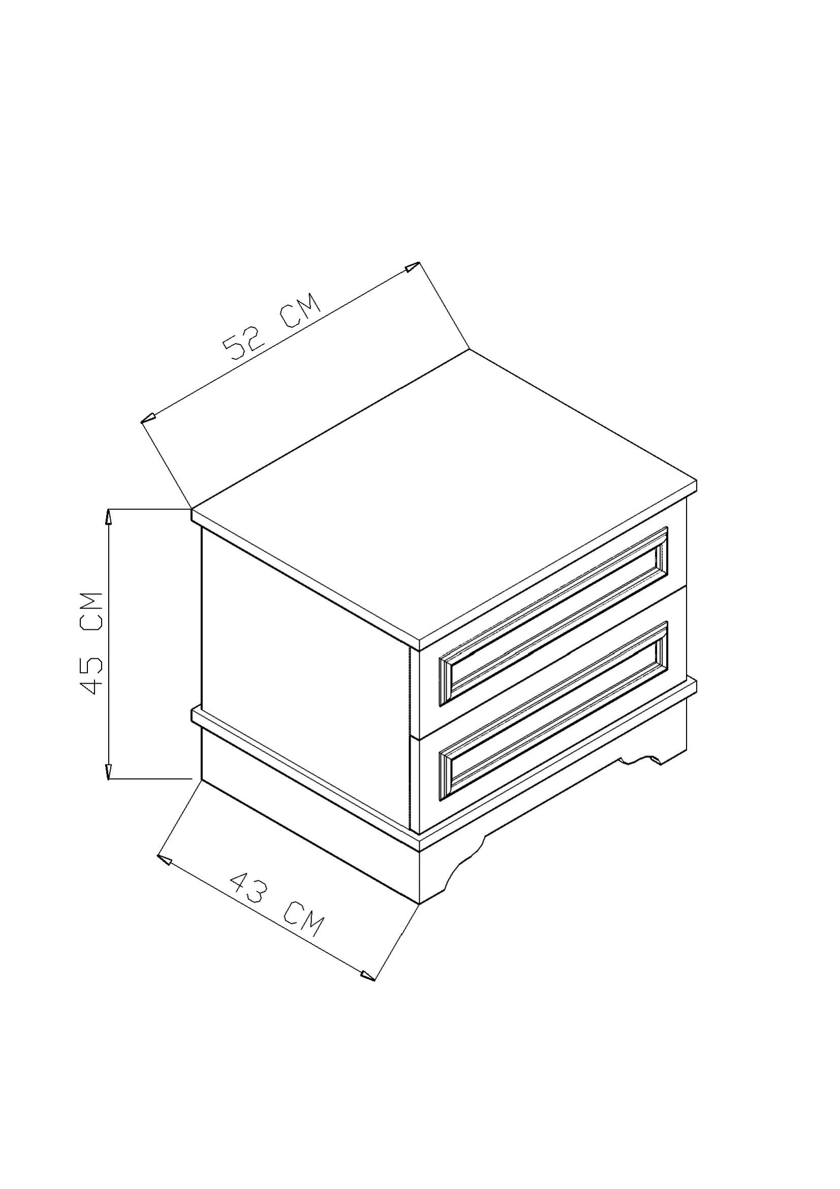 Piyano Mobilya Ayla Nightstand