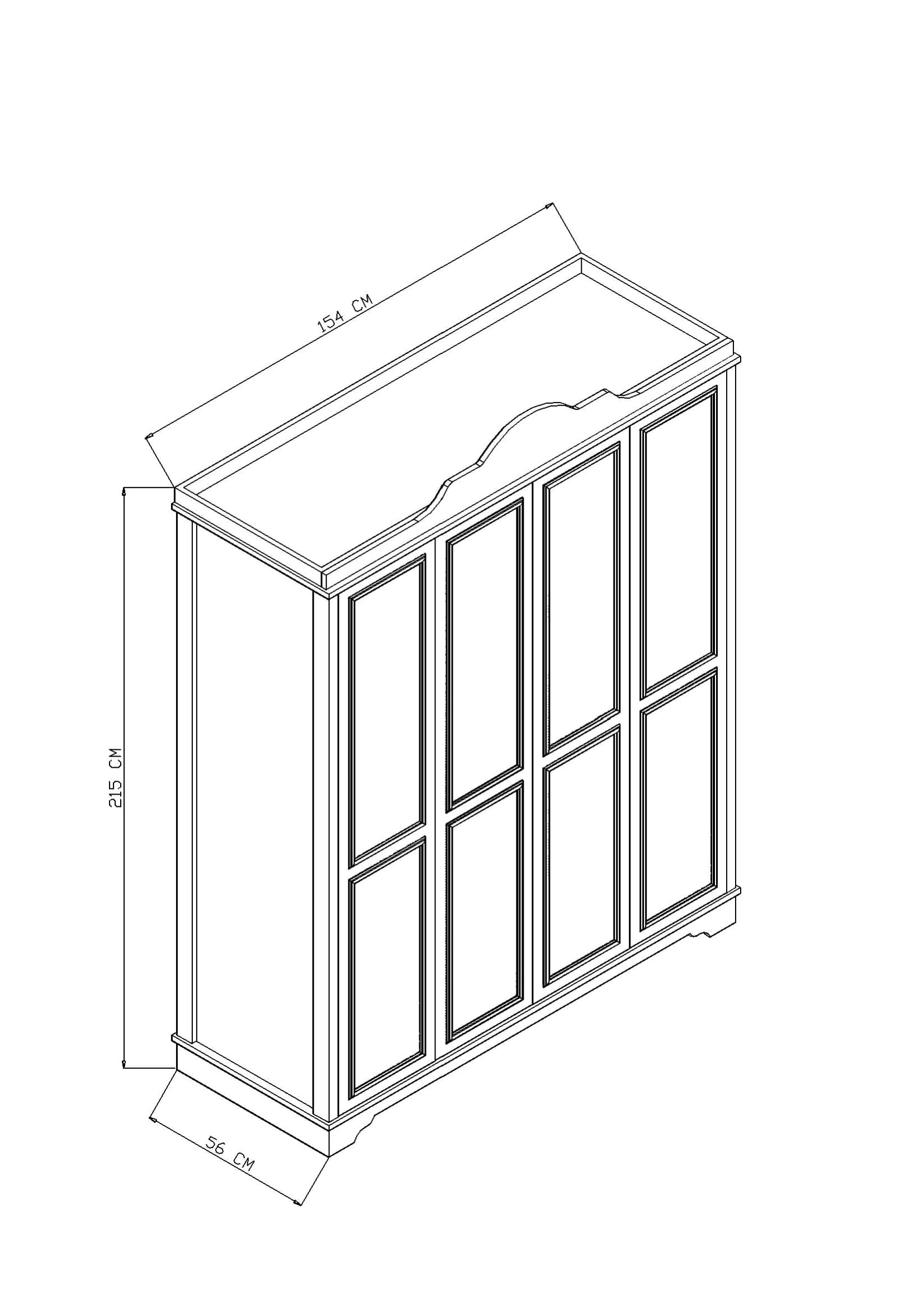 Piyano Mobilya Ayla 4 Door Wardrobe