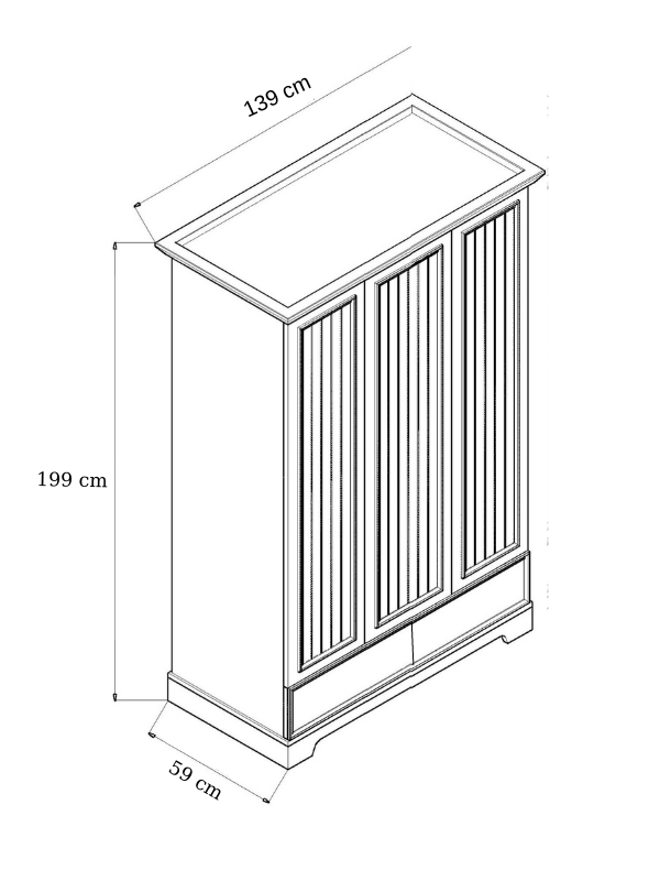 Piyano Mobilya Melis 3 Door Wardrobe